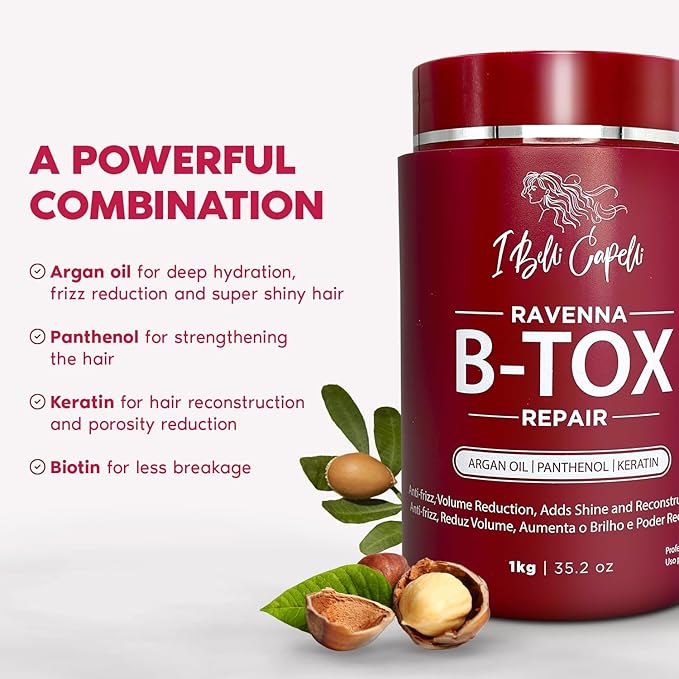 I Belli Capelli Ravenna Hair Treatment Kit- 1kg/35.2 oz B-tox Hair Mask + - Image 4