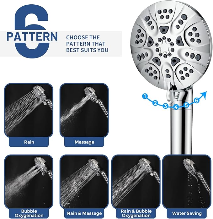 6-Mode High Pressure Handheld Shower Head - Image 6