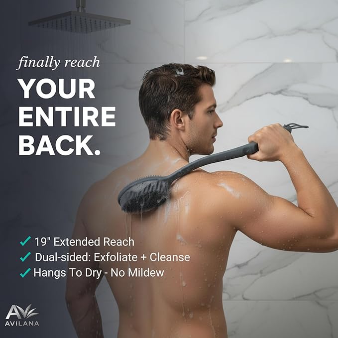 Avilana Premium Back Scrubber Long Handle 19 Inch - Image 6