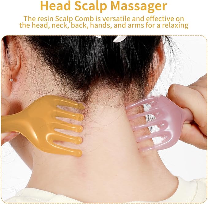 WY LIGHTING LEVEL 2Pcs Head Massager Manual Hair Scalp Massager Gua Sha Five - Image 4