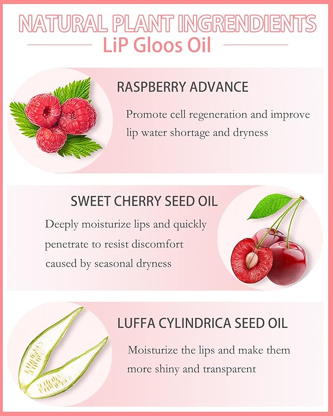 Hydrating Plumping Lip Glow Oil, Tinted Lip Gloss, Transparent Toot Lip Oil - Image 2