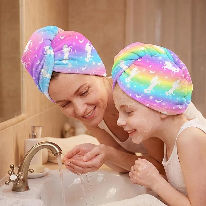 Microfiber Hair Towel Wrap for Kids Hair Drying Towel Wrap - Image 4