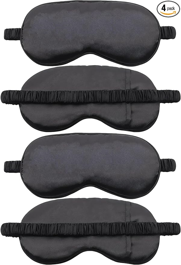 4 Pack Sleep Mask for Women & Men, 100% Blackout Silky Eye Cover, Zero Eye by Unknown