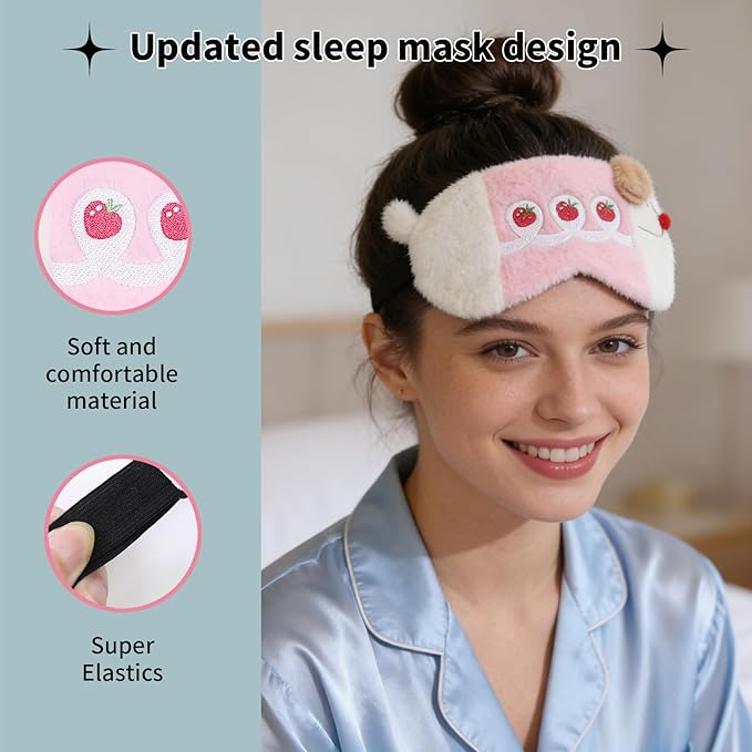 PERFECTSIGHT Sleep Eye Masks, Cute Sleep Eye Cover Lightweight Adjustable - Image 4