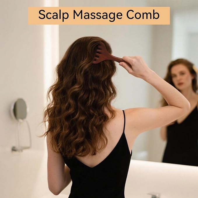 2 Pack Wooden Scalp Massage Tool, Sandalwood Manual Scalp Massager Wood Comb - Image 8