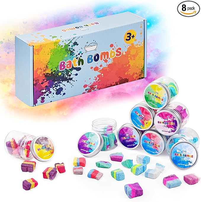 Bath Bombs Color Fizzies for Kids: 8 Pcs Scented Potion Bottles 14 Colors Water by Unknown