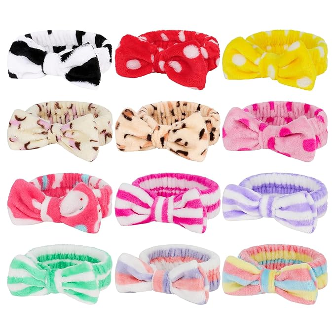 Casoty 12 Pack Spa Headband for Washing Face Shincare Headbands Face Wash by Casoty