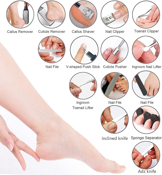 36 in 1 Pedicure Kit, Professional Pedicure Tools Foot Rasp Foot Dead Skin - Image 2