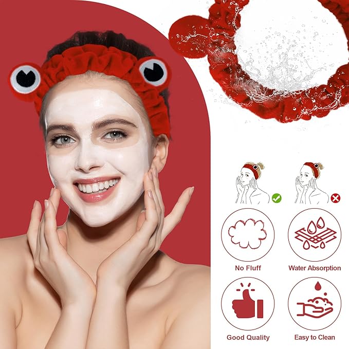 Jowmoy red Frog Eye Elastic Headband - Image 4