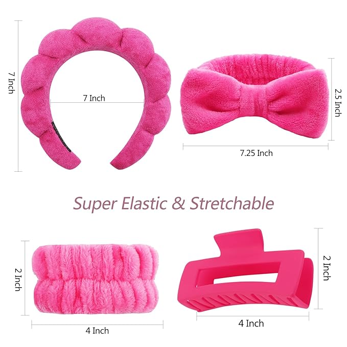VELSCRUN Spa Headbands for Wash Face, Makeup Headband, Facial Skincare Headbands - Image 7