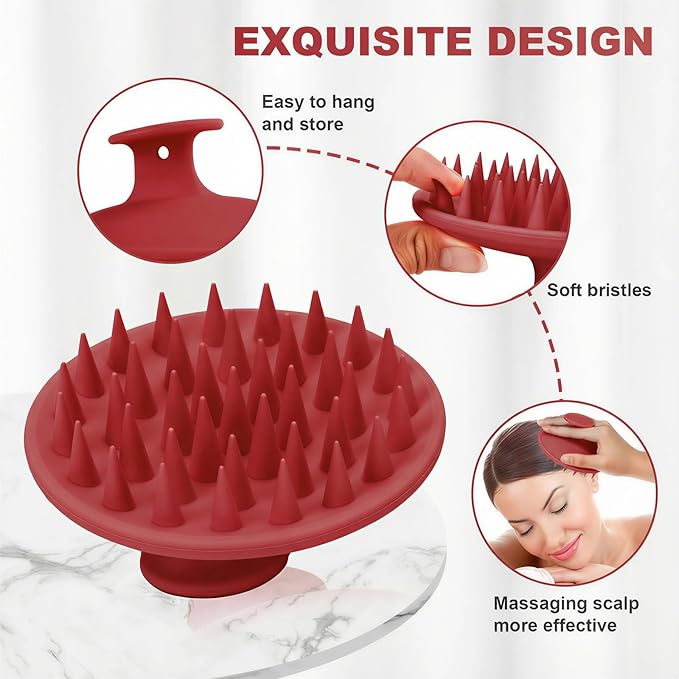 Meartchy Silicone Scalp Massager Shampoo Brush, Scalp Brush - Image 3