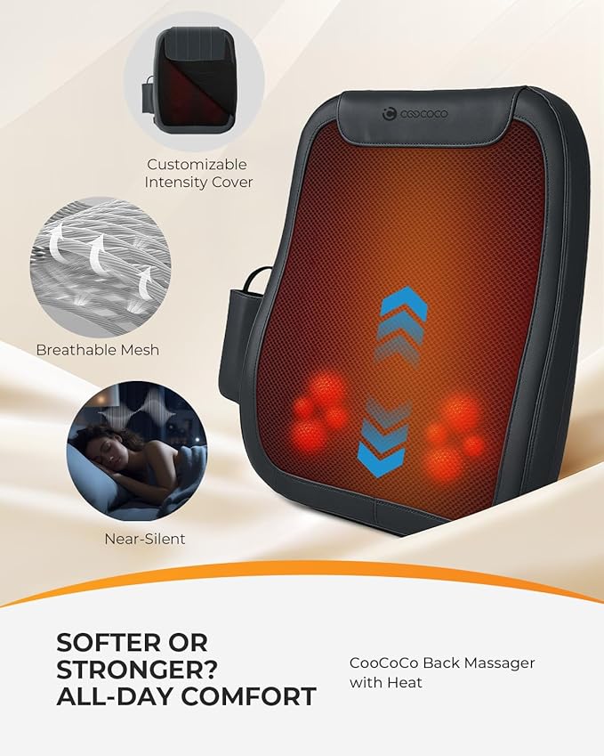 CooCoCo Shiatsu Back Massager for Pain Relief Deep Tissue, FSA Eligible - Image 5