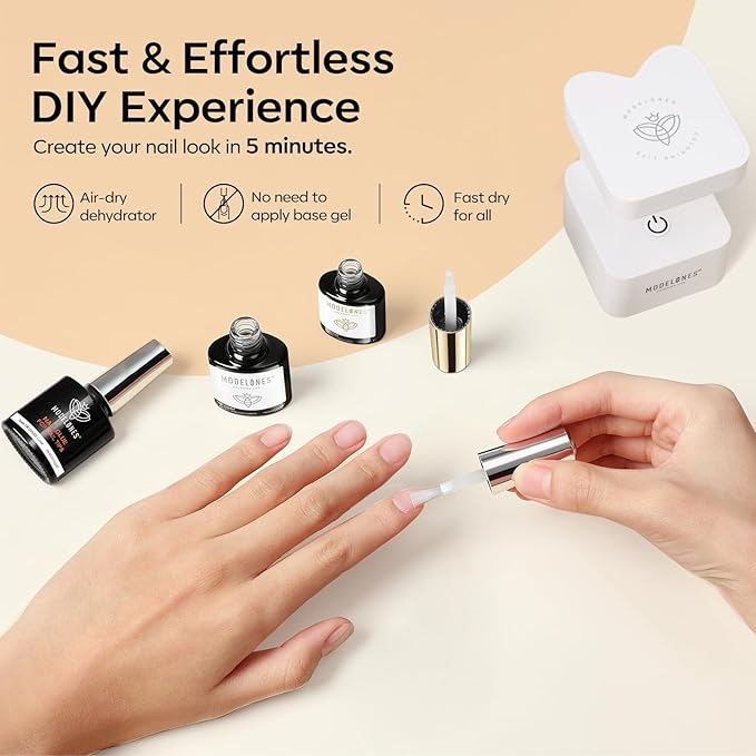 modelones X Gel Nail Glue and Top Base Coat Set, 15ML 3 PCS No Wipe Clear Gel - Image 6