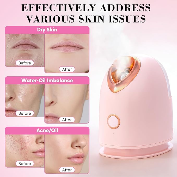 Pjordo Facial Steamer Spa Kit, Skin Scrubber, Nano Ionic Face Steamer - Image 6