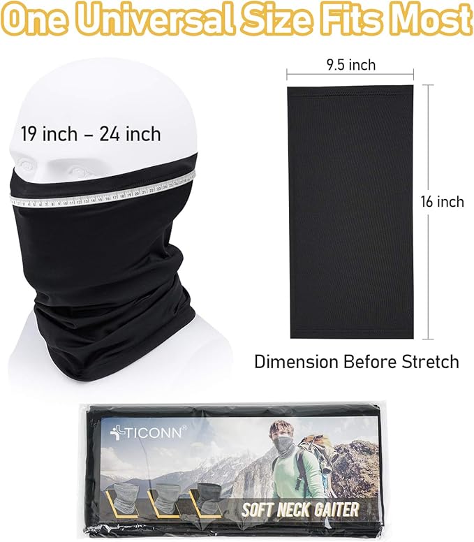 TICONN Neck Gaiter Face Cover Scarf, Neck Warmer Breathable Sun & Wind-proof - Image 7