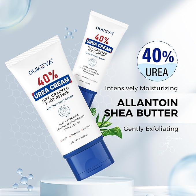 OUKEYA Urea Cream 40 Percent Tube 3 Oz, Foot & Hand Cream - Image 5