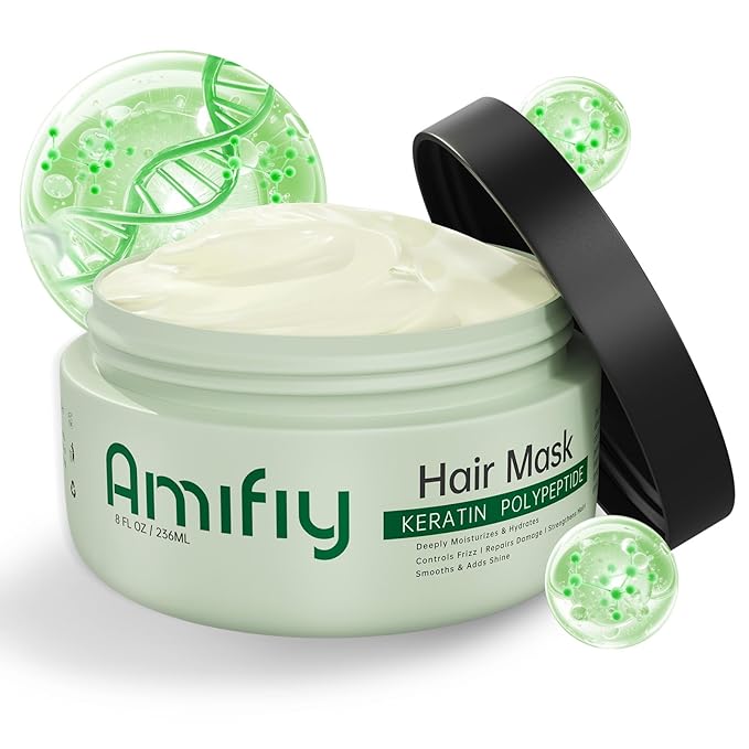 Keratin Hair Mask, Anti-Frizz, Intensive Hydrating & Repairing Deep Conditioner by Amifiy