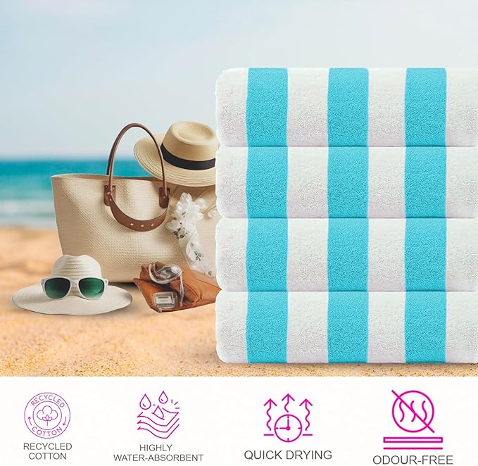 CASA COPENHAGEN Cabana Beach Towel Designed in Denmark Rough and Tough - Image 3