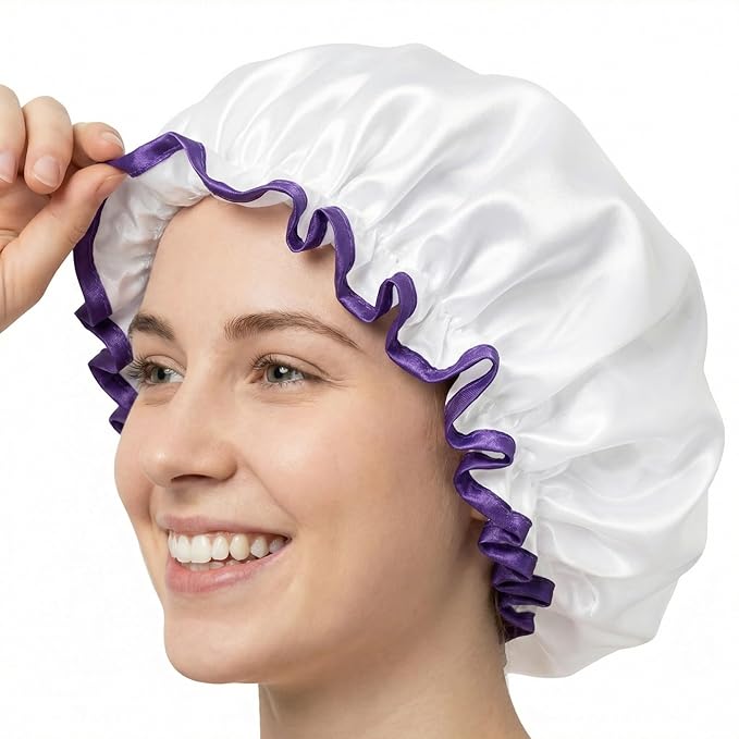Aquior Shower Cap, Shower Cap for Women Reusable Waterproof, Large Bath Hair by Aquior
