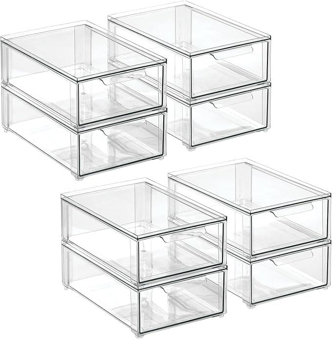 mDesign Plastic Stackable Bathroom Storage Organizer Bin - Image 9
