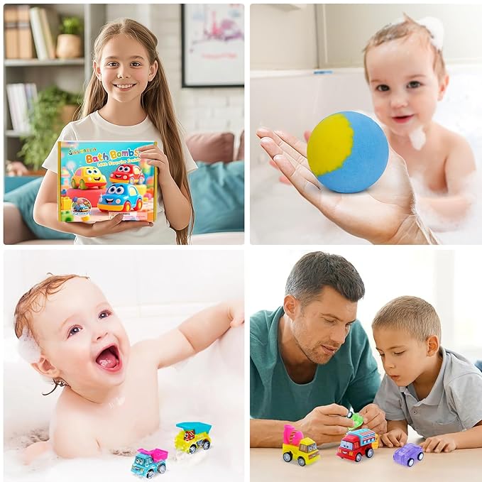 Bath Bombs for Kids with Surprise Toys Inside, 6 Pack Bath Bombs Gift Set with - Image 3