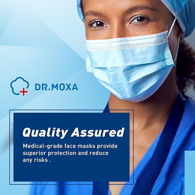 DR.MOXA 1000 Pack Disposable Medical Face Masks Breathable 3 Ply Masks - Image 6