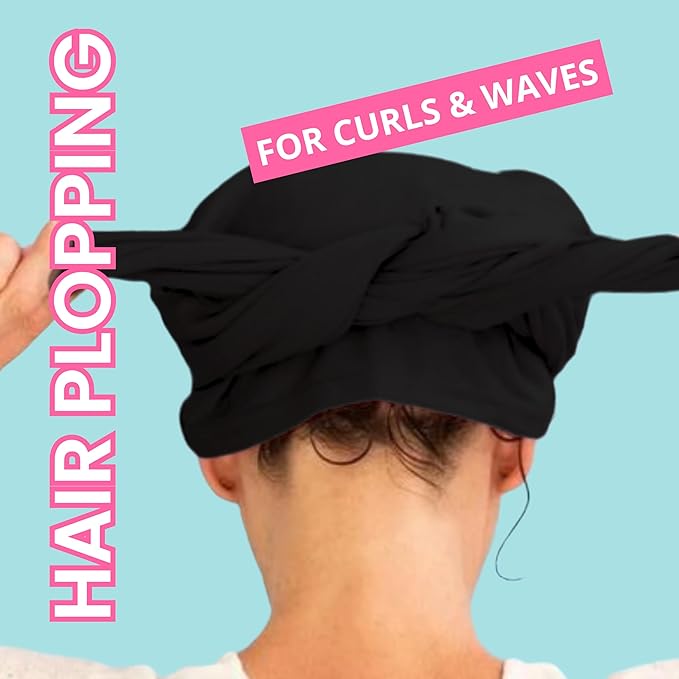 OOF! Halo T-Shirt Hair Towel | 100% Cotton Jersey Knit w/MoistureLock | No - Image 2