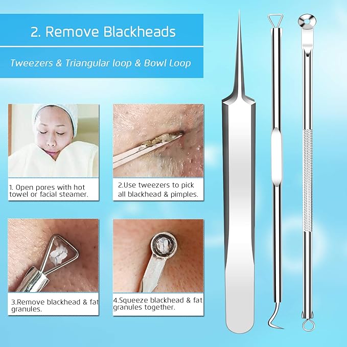 Best Blackhead Remover, Acne Whitehead Removal Kit, Pimple Comedone Extractor - Image 7