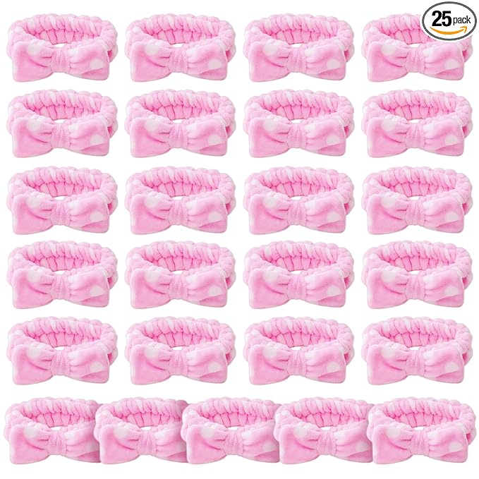 25 Pcs Pink Spa Headband Bulk Set by Unknown