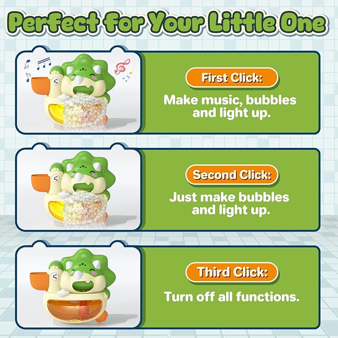 Lehoo Castle Bath Bubble Machine, Light Up Musical Bubble Bath Toys - Image 7