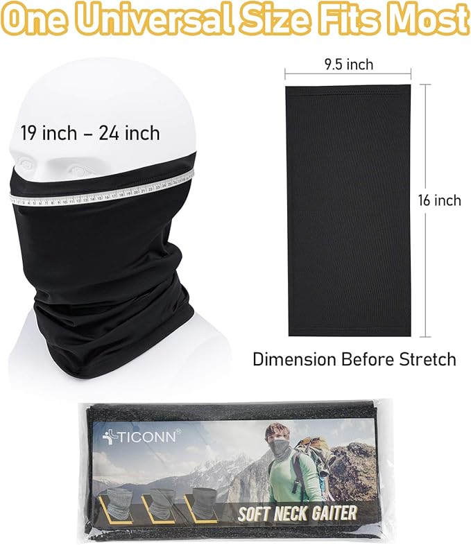 TICONN Neck Gaiter Face Cover Scarf, Neck Warmer Breathable Sun & Wind-proof - Image 7