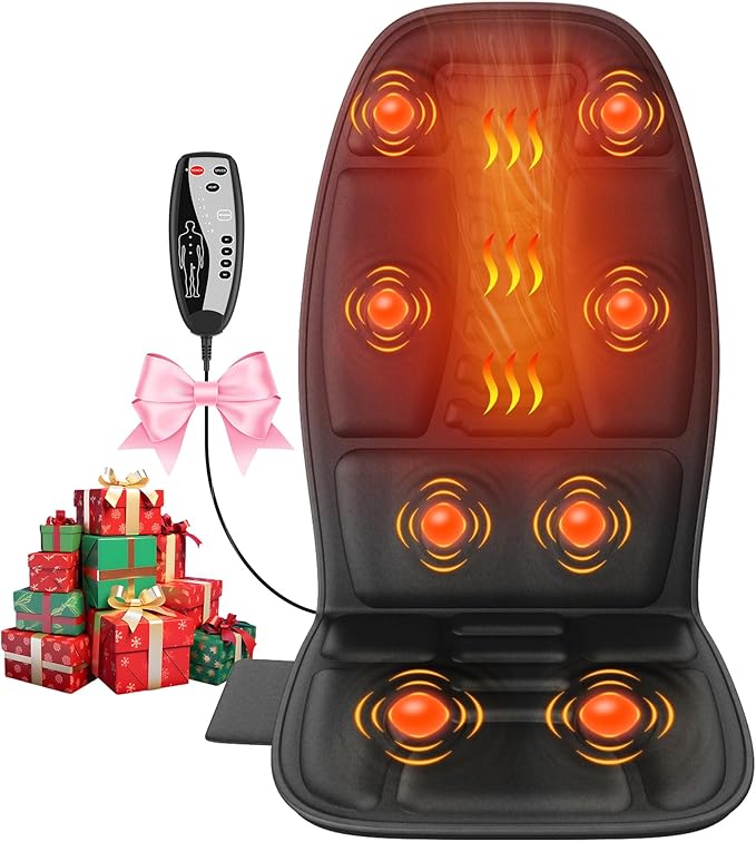 Back Massager with Heat, Massage Chair Pad with 5 Modes & 2 Heat Levels by COMRELAX