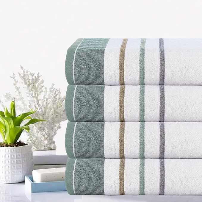 CASA COPENHAGEN White Bay 4Pcs 100% Egyptian Cotton Designer Hand Towels Gift - Image 2