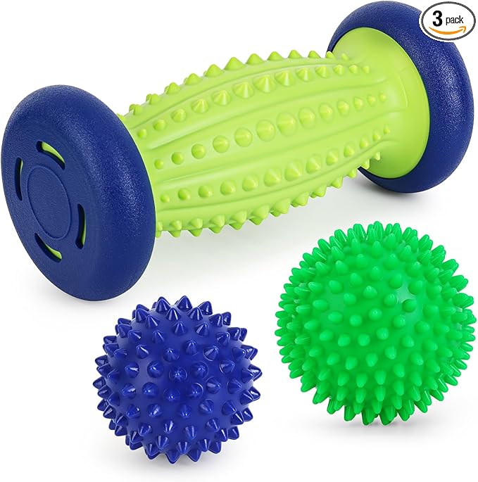 Massage Ball - 3 in 1 - with Foot Roller & Spiky Balls, Plantar Fasciitis by Maliton