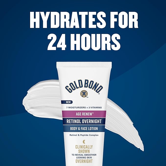 Gold Bond Age Renew Retinol Overnight Body & Face Lotion, Retinol Face and Body - Image 8