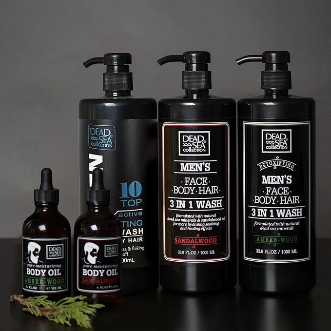 Dead Sea Collection Amber Wood Men’s Body Wash – 3 in 1 Body Wash - Image 7