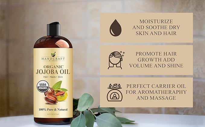 Handcraft Blends USDA Organic Jojoba Oil | Cold-Pressed | 16 Fl Oz | 100% Pure - Image 5