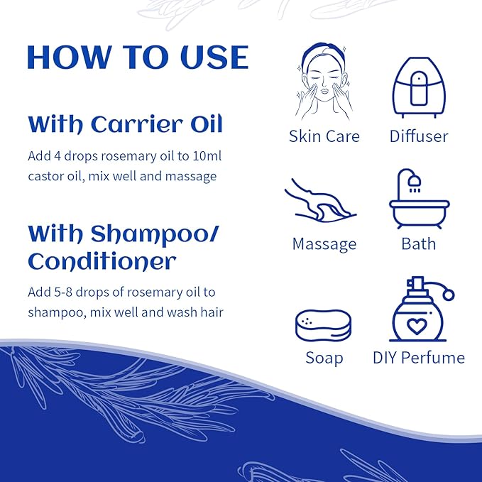 HIQILI Rosemary Oil for Hair Growth, 100% Pure Natural, Add to Shampoo & - Image 6
