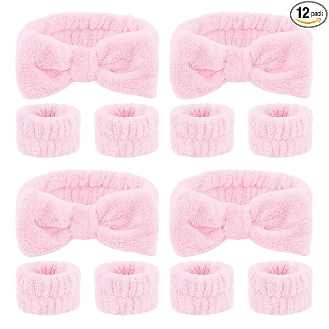 CIEHER 12 PCS Pink Makeup Headband by CIEHER