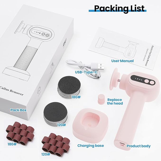 Electric Callus Remover for Feet, 2 in 1 Cordless Foot File Grinder Scrubber - Image 6