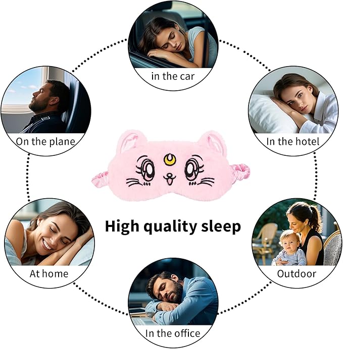 PERFECTSIGHT Sleep Eye Masks, Cute Cat Sleep Eye Cover Lightweight Adjustable - Image 7