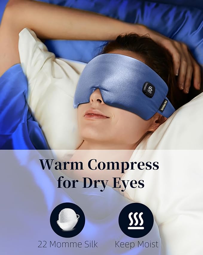 Heat Eye Mask for Dry Eyes Silk: Cordless Heated Pad for Stye Treatment Sinus - Image 4