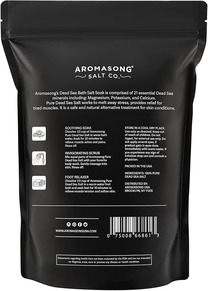 Aromasong Dead Sea Salt Bath Soak 14 OZ Pack – 100% Natural Dead Sea Salts - Image 8