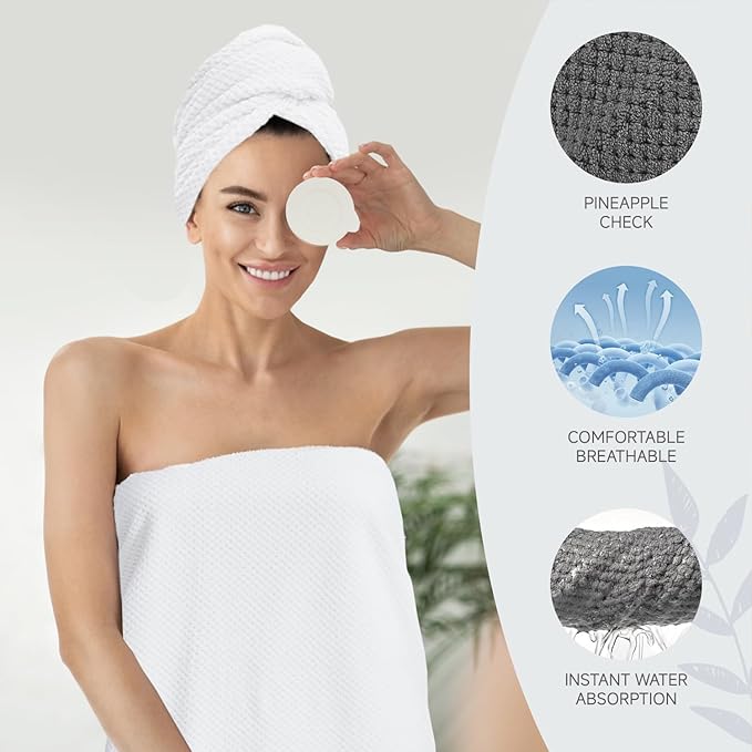 MaopaoBeauty Pink Towels 4 Piece Pink Towel Set, 35x70 in Extra Large Bath - Image 4