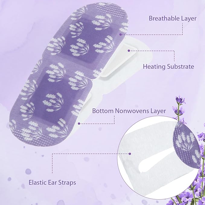 100 Pcs Steam Eye Masks for Dry Eyes Lavender Self Heated Steam Warm Eye Mask - Image 3