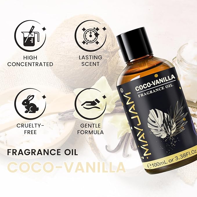 Coco-Vanilla Fragrance Oil Essential Oil, MAYJAM 3.38FL.OZ Coconut Vanilla Oil - Image 2