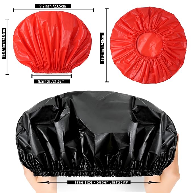 Jumbo Size Shower Cap 2 PCS Waterproof Shower Caps - Image 3