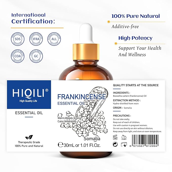 HIQILI 30ML Frankincense Essential Oil, Skin Care, Camp Atmosphere Creation - Image 7