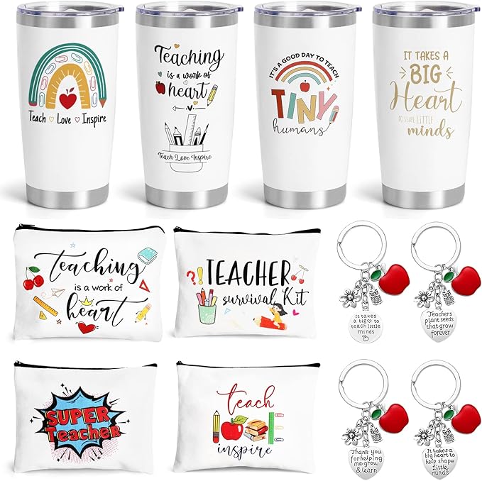 UAREHIBY 12 PCS Teacher Appreciation Gifts in Bulk, 20 OZ Wine Tumbler Teacher by UAREHIBY
