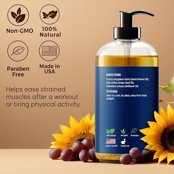 Unscented Massage Oil for Massage Therapy 8 fl oz - Image 4